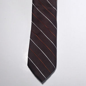 Wemblon by Wembley Brown Striped Men's Neck Tie